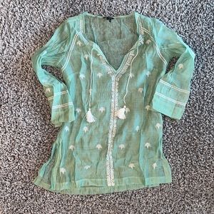 Sheer 3/4 Sleeve Top